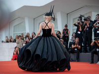 Lady Gaga attends the ''Joker: Folie a Deux'' red carpet during the 81st Venice International Film Festival at Sala Grande in Venice, Italy,...