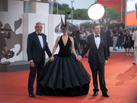 Venice Film Festival Director Alberto Barbera, Lady Gaga, and Biennale President Pietrangelo Buttafuoco attend the ''Joker: Folie a Deux'' r...