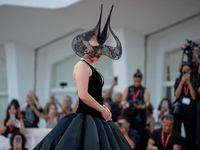 Lady Gaga attends the ''Joker: Folie a Deux'' red carpet during the 81st Venice International Film Festival at Sala Grande in Venice, Italy,...