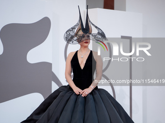 Lady Gaga attends the ''Joker: Folie a Deux'' red carpet during the 81st Venice International Film Festival at Sala Grande in Venice, Italy,...