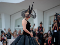 Lady Gaga attends the ''Joker: Folie a Deux'' red carpet during the 81st Venice International Film Festival at Sala Grande in Venice, Italy,...