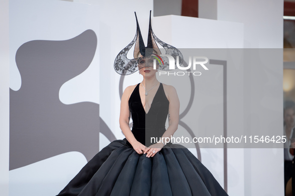 Lady Gaga attends the ''Joker: Folie a Deux'' red carpet during the 81st Venice International Film Festival at Sala Grande in Venice, Italy,...