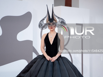 Lady Gaga attends the ''Joker: Folie a Deux'' red carpet during the 81st Venice International Film Festival at Sala Grande in Venice, Italy,...