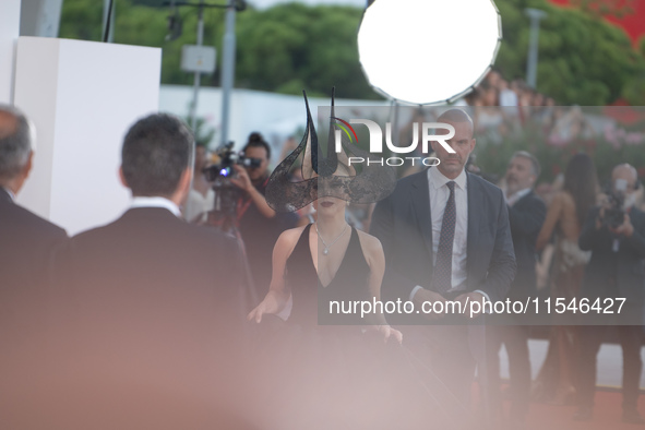 Lady Gaga attends the ''Joker: Folie a Deux'' red carpet during the 81st Venice International Film Festival at Sala Grande in Venice, Italy,...