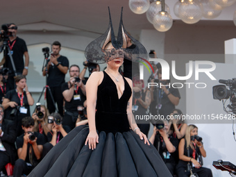 Lady Gaga attends the ''Joker: Folie a Deux'' red carpet during the 81st Venice International Film Festival at Sala Grande in Venice, Italy,...