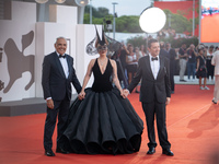 Venice Film Festival Director Alberto Barbera, Lady Gaga, and Biennale President Pietrangelo Buttafuoco attend the ''Joker: Folie a Deux'' r...