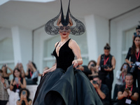 Lady Gaga attends the ''Joker: Folie a Deux'' red carpet during the 81st Venice International Film Festival at Sala Grande in Venice, Italy,...