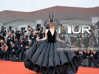 Lady Gaga attends the ''Joker: Folie a Deux'' red carpet during the 81st Venice International Film Festival at Sala Grande in Venice, Italy,...