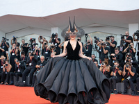 Lady Gaga attends the ''Joker: Folie a Deux'' red carpet during the 81st Venice International Film Festival at Sala Grande in Venice, Italy,...