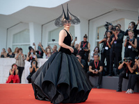 Lady Gaga attends the ''Joker: Folie a Deux'' red carpet during the 81st Venice International Film Festival at Sala Grande in Venice, Italy,...