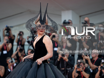 Lady Gaga attends the ''Joker: Folie a Deux'' red carpet during the 81st Venice International Film Festival at Sala Grande in Venice, Italy,...