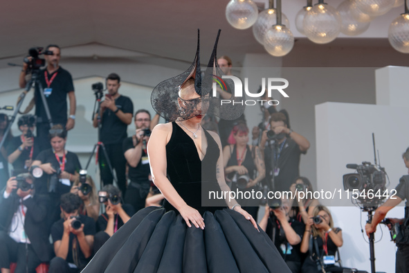 Lady Gaga attends the ''Joker: Folie a Deux'' red carpet during the 81st Venice International Film Festival at Sala Grande in Venice, Italy,...