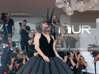 Lady Gaga attends the ''Joker: Folie a Deux'' red carpet during the 81st Venice International Film Festival at Sala Grande in Venice, Italy,...