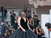 Lady Gaga attends the ''Joker: Folie a Deux'' red carpet during the 81st Venice International Film Festival at Sala Grande in Venice, Italy,...