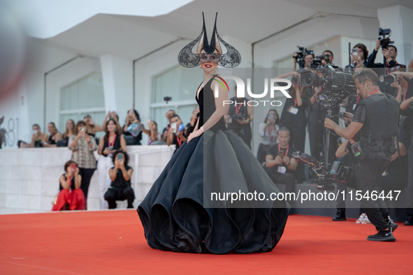 Lady Gaga attends the ''Joker: Folie a Deux'' red carpet during the 81st Venice International Film Festival at Sala Grande in Venice, Italy,...