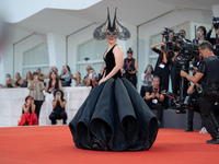 Lady Gaga attends the ''Joker: Folie a Deux'' red carpet during the 81st Venice International Film Festival at Sala Grande in Venice, Italy,...