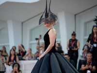 Lady Gaga attends the ''Joker: Folie a Deux'' red carpet during the 81st Venice International Film Festival at Sala Grande in Venice, Italy,...