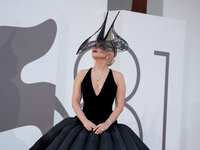 Lady Gaga attends the ''Joker: Folie a Deux'' red carpet during the 81st Venice International Film Festival at Sala Grande in Venice, Italy,...