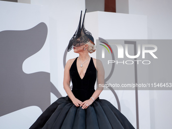 Lady Gaga attends the ''Joker: Folie a Deux'' red carpet during the 81st Venice International Film Festival at Sala Grande in Venice, Italy,...