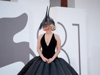 Lady Gaga attends the ''Joker: Folie a Deux'' red carpet during the 81st Venice International Film Festival at Sala Grande in Venice, Italy,...