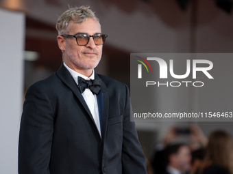 Joaquin Phoenix attends the ''Joker: Folie a Deux'' red carpet during the 81st Venice International Film Festival at Sala Grande in Venice,...