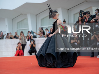 Lady Gaga attends the ''Joker: Folie a Deux'' red carpet during the 81st Venice International Film Festival at Sala Grande in Venice, Italy,...