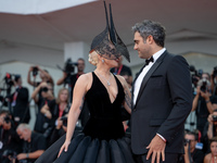 Lady Gaga and Michael Polansky attend the ''Joker: Folie a Deux'' red carpet during the 81st Venice International Film Festival at Sala Gran...