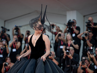 Lady Gaga attends the ''Joker: Folie a Deux'' red carpet during the 81st Venice International Film Festival at Sala Grande in Venice, Italy,...