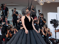 Lady Gaga attends the ''Joker: Folie a Deux'' red carpet during the 81st Venice International Film Festival at Sala Grande in Venice, Italy,...