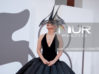 Lady Gaga attends the ''Joker: Folie a Deux'' red carpet during the 81st Venice International Film Festival at Sala Grande in Venice, Italy,...