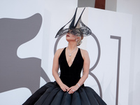 Lady Gaga attends the ''Joker: Folie a Deux'' red carpet during the 81st Venice International Film Festival at Sala Grande in Venice, Italy,...