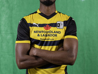 Emile Acquah of Barrow during the Barrow AFC Photocall at Holker Street in Barrow-in-Furness, on September 4, 2024. (