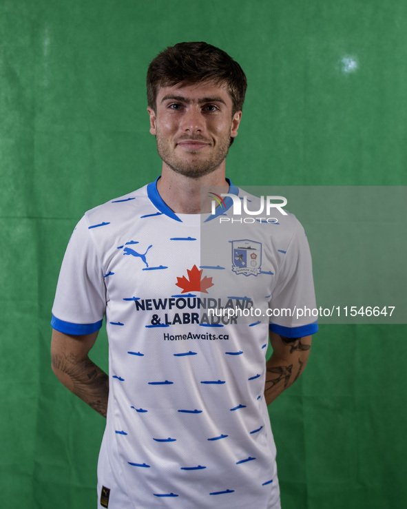 Kian Spence of Barrow during the Barrow AFC Photocall at Holker Street in Barrow-in-Furness, on September 4, 2024. 