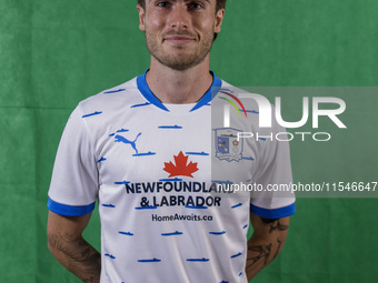 Kian Spence of Barrow during the Barrow AFC Photocall at Holker Street in Barrow-in-Furness, on September 4, 2024. (