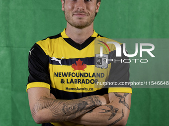 Kian Spence of Barrow during the Barrow AFC Photocall at Holker Street in Barrow-in-Furness, on September 4, 2024. (