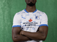 Emile Acquah of Barrow during the Barrow AFC Photocall at Holker Street in Barrow-in-Furness, England, on September 4, 2024. (