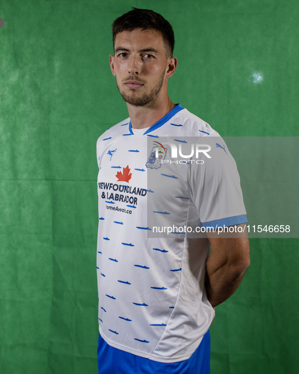 Dean Campbell of Barrow during the Barrow AFC Photocall at Holker Street in Barrow-in-Furness, on September 4, 2024. 