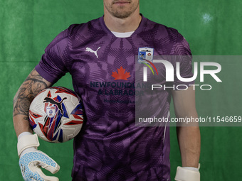 Paul Farman of Barrow during the Barrow AFC Photocall at Holker Street in Barrow-in-Furness, England, on September 4, 2024. (