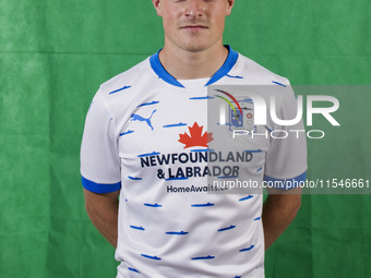 Robbie Gotts of Barrow during the Barrow AFC Photocall at Holker Street in Barrow-in-Furness, England, on September 4, 2024. (