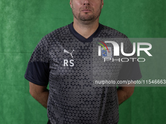 Barrow assistant manager Robbie Stockdale during the Barrow AFC Photocall at Holker Street in Barrow-in-Furness, England, on September 4, 20...