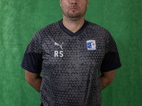 Barrow assistant manager Robbie Stockdale during the Barrow AFC Photocall at Holker Street in Barrow-in-Furness, England, on September 4, 20...