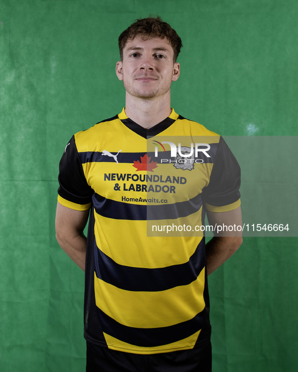 Rory Feely of Barrow during the Barrow AFC Photocall at Holker Street in Barrow-in-Furness, England, on September 4, 2024. 