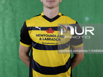 Rory Feely of Barrow during the Barrow AFC Photocall at Holker Street in Barrow-in-Furness, England, on September 4, 2024. (