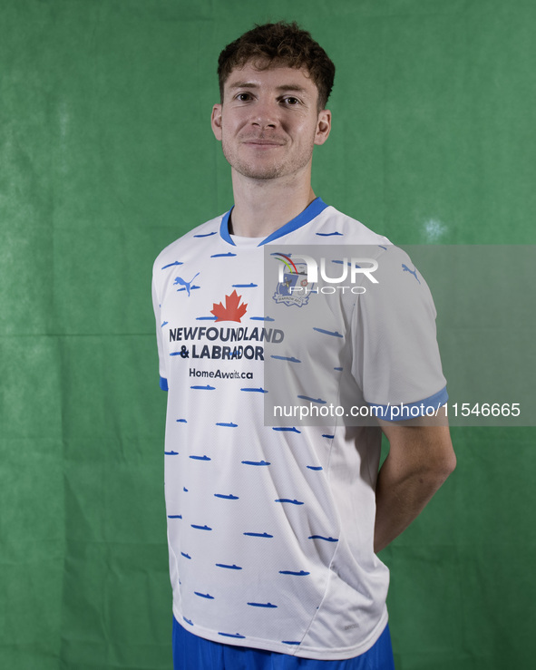 Rory Feely of Barrow during the Barrow AFC Photocall at Holker Street in Barrow-in-Furness, England, on September 4, 2024. 