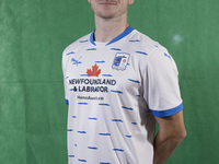 Rory Feely of Barrow during the Barrow AFC Photocall at Holker Street in Barrow-in-Furness, England, on September 4, 2024. (