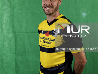 Sam Foley of Barrow during the Barrow AFC Photocall at Holker Street in Barrow-in-Furness, on September 4, 2024. (