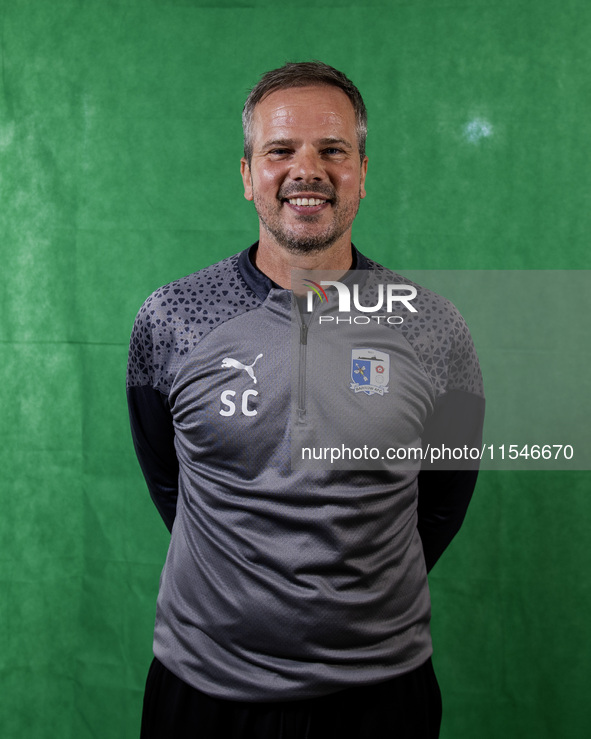 Barrow manager Stephen Clemence during the Barrow AFC Photocall at Holker Street in Barrow-in-Furness, on September 4, 2024. 