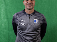 Barrow manager Stephen Clemence during the Barrow AFC Photocall at Holker Street in Barrow-in-Furness, on September 4, 2024. (