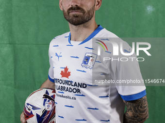 David Worrall of Barrow during the Barrow AFC Photocall at Holker Street in Barrow-in-Furness, on September 4, 2024. (