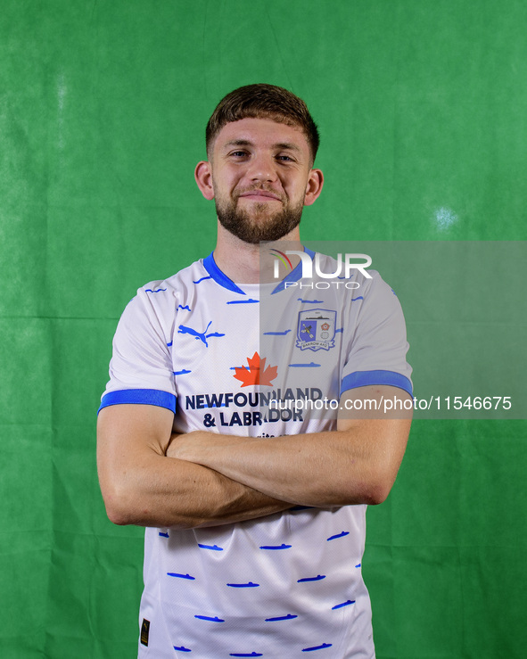 Ben Jackson of Barrow during the Barrow AFC Photocall at Holker Street in Barrow-in-Furness, on September 4, 2024. 